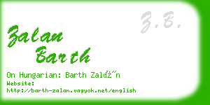 zalan barth business card